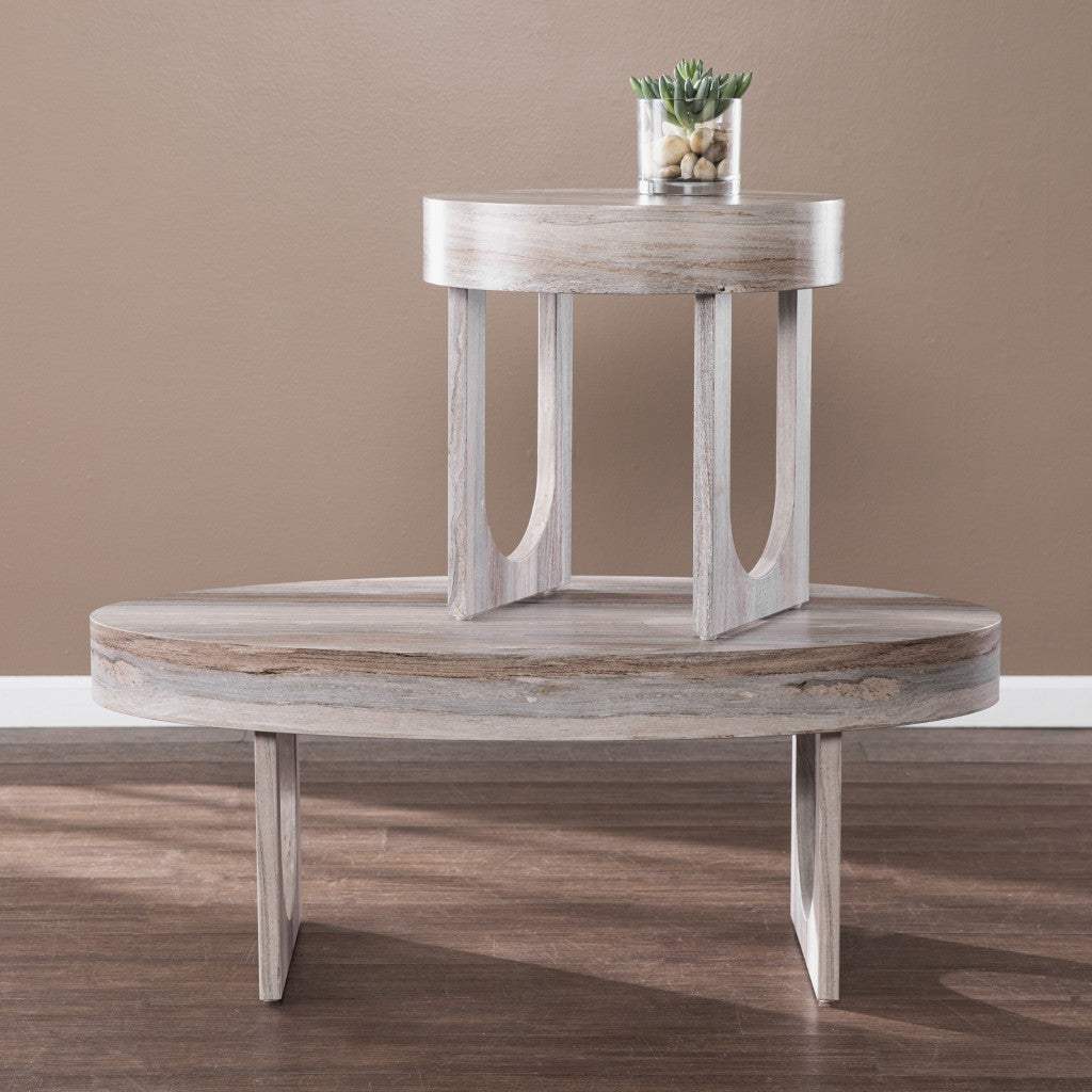 20" Brown Manufactured Wood Round End Table - Homeroots - Flyclothing LLC
