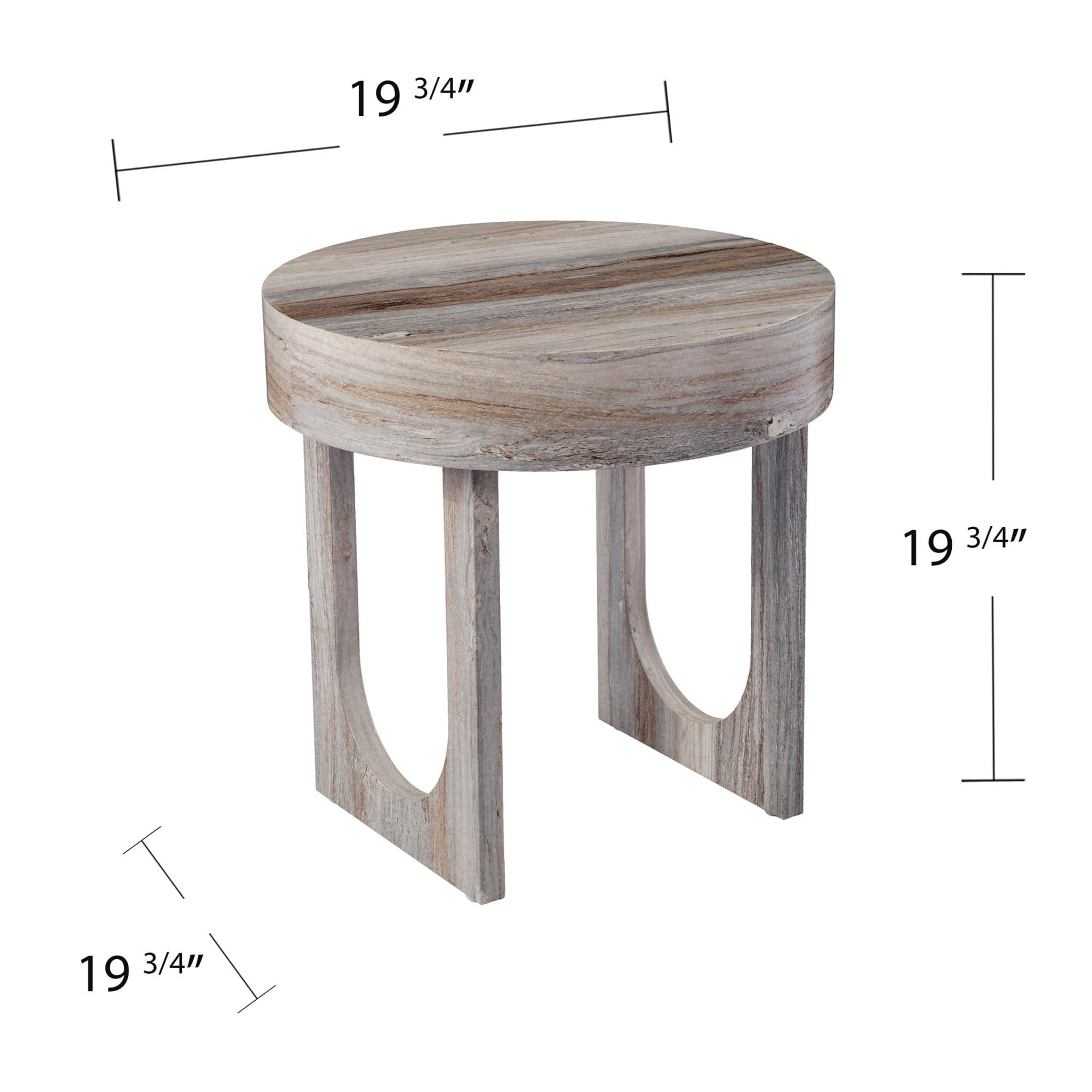 20" Brown Manufactured Wood Round End Table - Homeroots - Flyclothing LLC