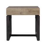 20" Natural Wood Manufactured Wood And Iron Square End Table - Homeroots - Flyclothing LLC