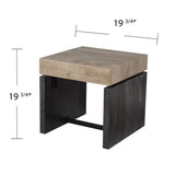 20" Natural Wood Manufactured Wood And Iron Square End Table - Homeroots - Flyclothing LLC