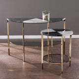 24" Black Manufactured Wood And Iron Round End Table With Two Shelves - Homeroots - Flyclothing LLC