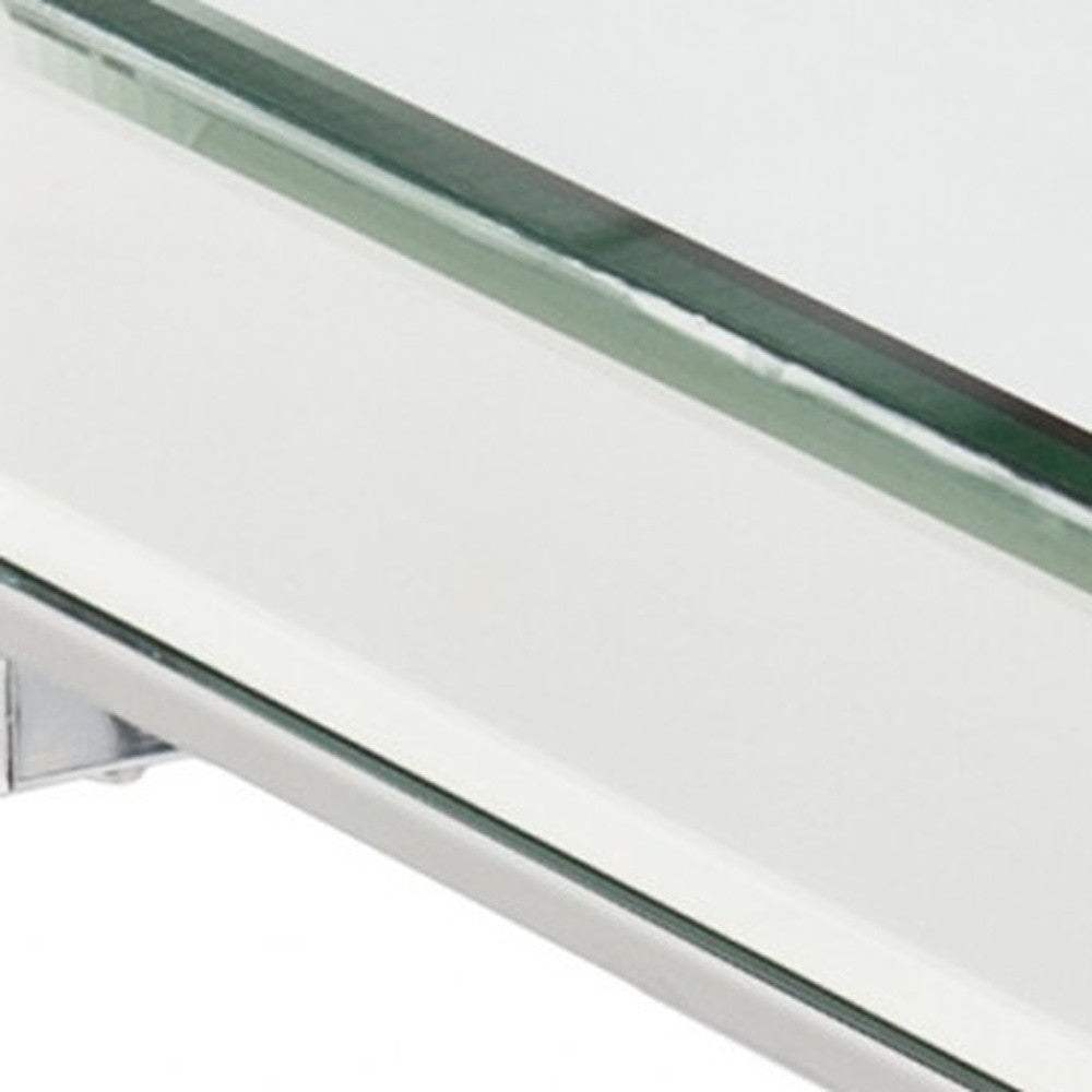 22" Silver And Clear Mirrored Glass Square End Table - Homeroots - Flyclothing LLC