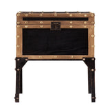 23" Black Manufactured Wood And Iron Square End Table - Homeroots