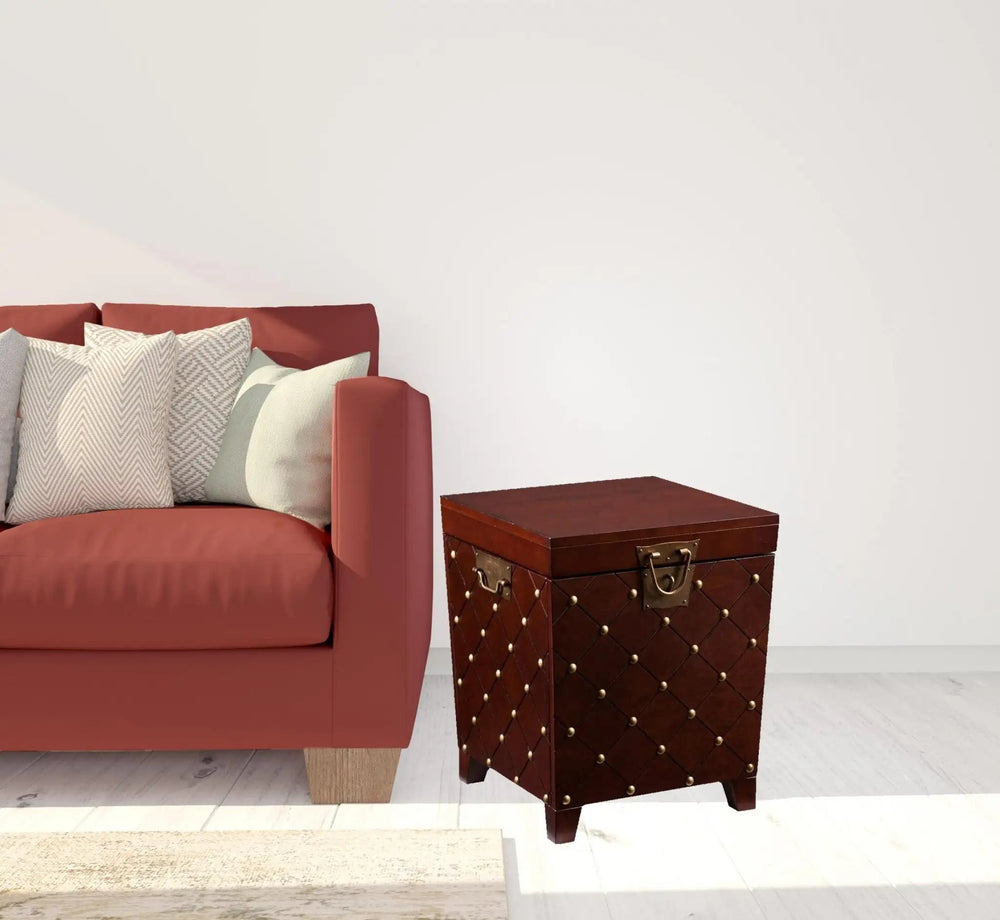 24" Brown Manufactured Wood Square End Table - Homeroots