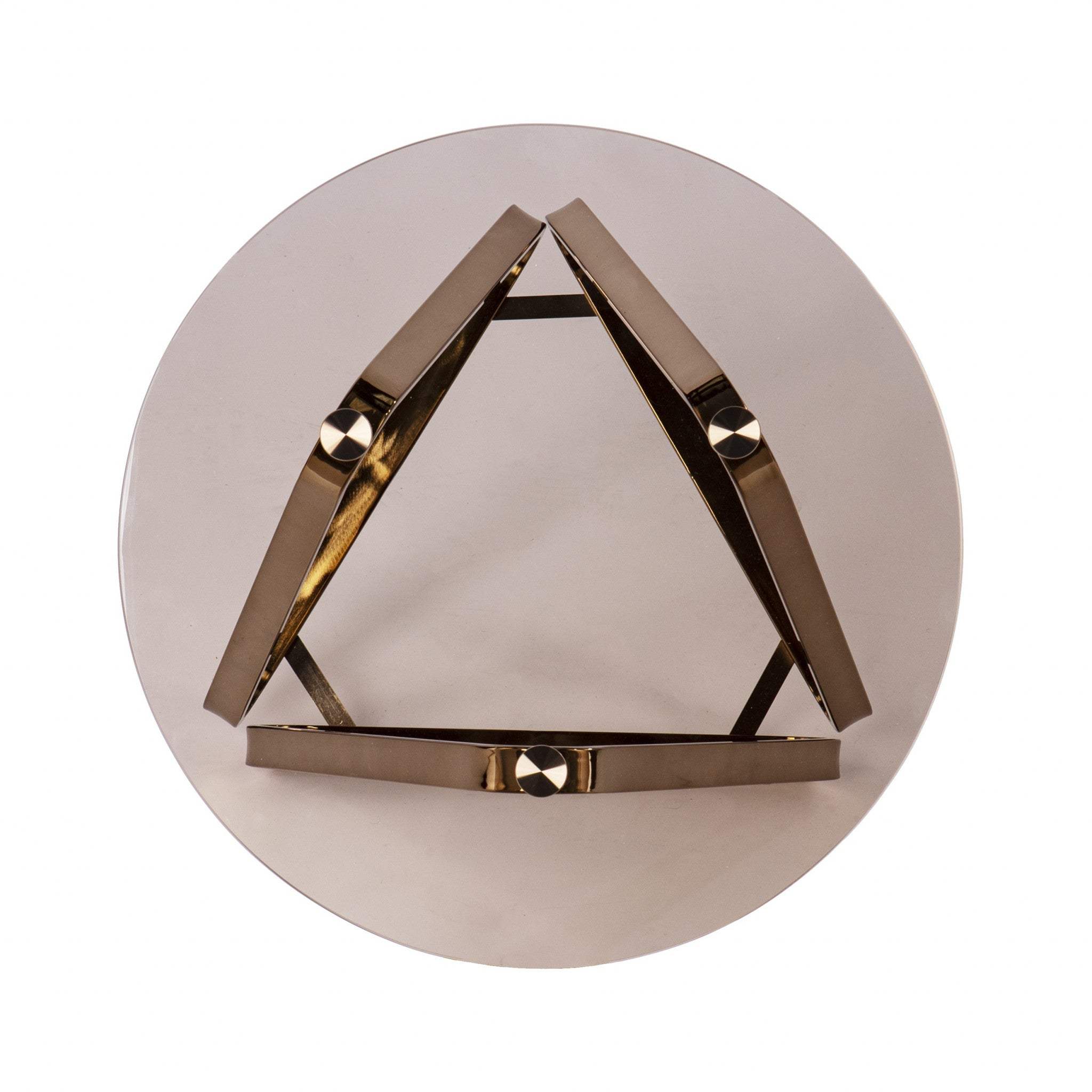 24" Champagne Glass And Iron Round End Table - Homeroots - Flyclothing LLC
