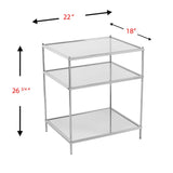27" Chrome Glass And Iron Rectangular Mirrored End Table With Shelf - Homeroots - Flyclothing LLC