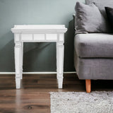 24" Silver Glass Square End Table - Homeroots