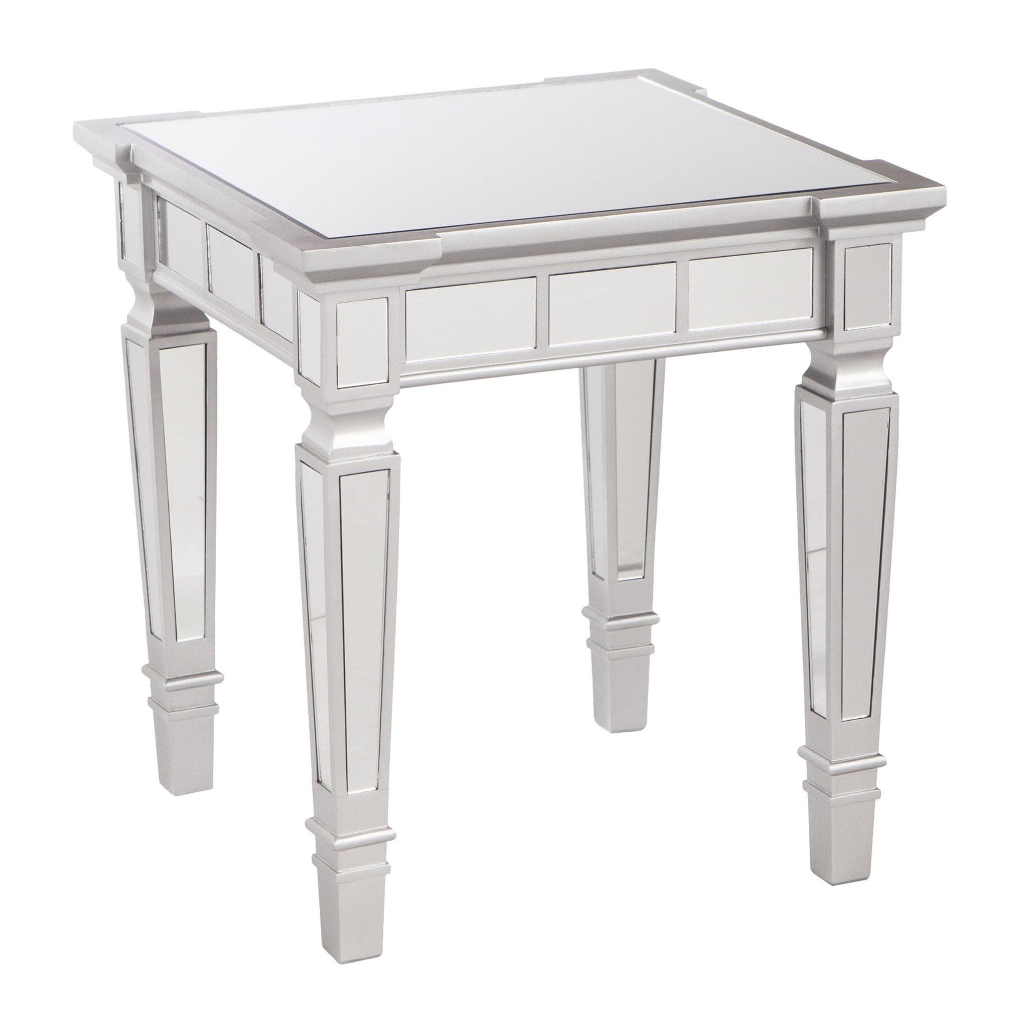 24" Silver Glass Square End Table - Homeroots - Flyclothing LLC