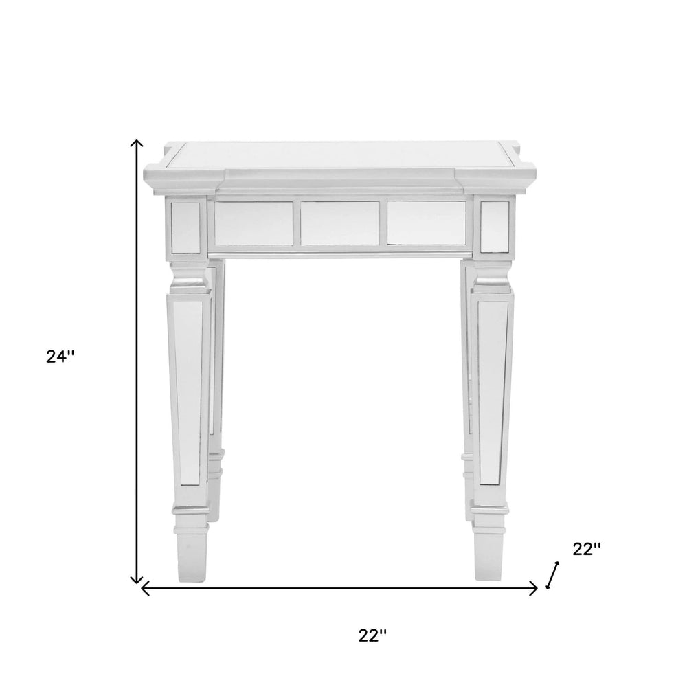 24" Silver Glass Square End Table - Homeroots