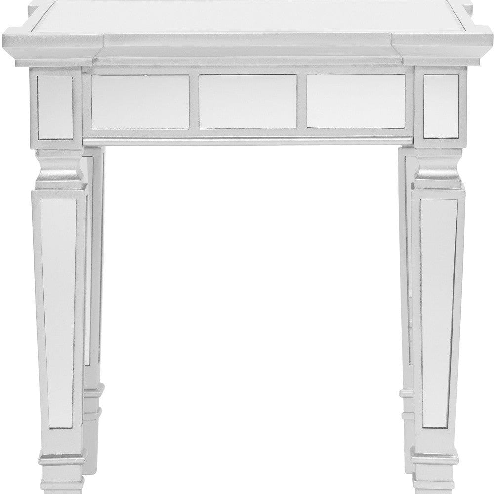 24" Silver Glass Square End Table - Homeroots