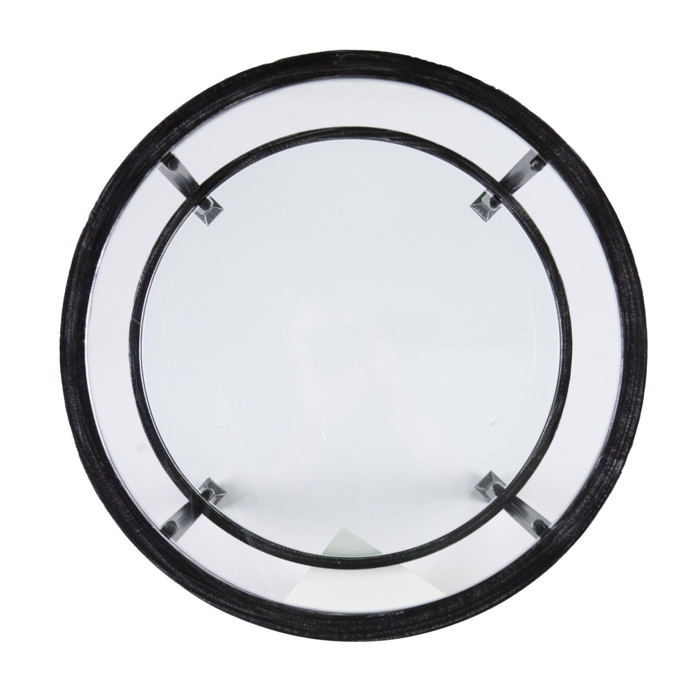 24" Black Glass And Iron Round End Table - Homeroots - Flyclothing LLC