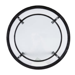 24" Black Glass And Iron Round End Table