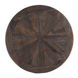 24" Natural Wood Solid Wood And Iron Round End Table - Homeroots