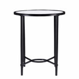 25" Black And Clear Glass Oval End Table - Homeroots