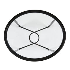 25" Black And Clear Glass Oval End Table