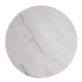 24" Champagne Genuine Marble Look And Iron Rectangular End Table - Homeroots