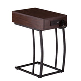 23" Brown Manufactured Wood And Iron Rectangular End Table With Drawer - Homeroots - Flyclothing LLC