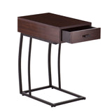 23" Brown Manufactured Wood And Iron Rectangular End Table With Drawer - Homeroots - Flyclothing LLC