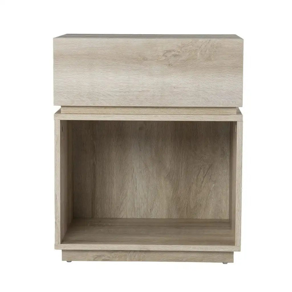 24" Brown Manufactured Wood Rectangular End Table With Drawer With Shelf - Homeroots