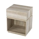24" Brown Manufactured Wood Rectangular End Table With Drawer With Shelf - Homeroots
