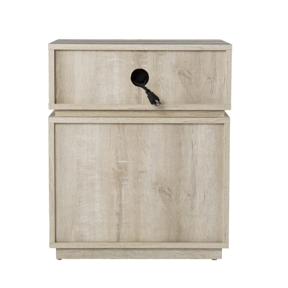 24" Brown Manufactured Wood Rectangular End Table With Drawer With Shelf - Homeroots