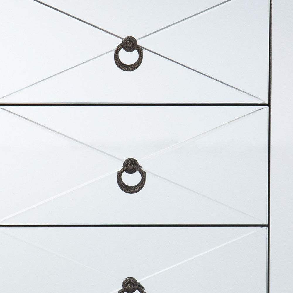 26" Silver End Table With Three Drawers - Homeroots - Flyclothing LLC