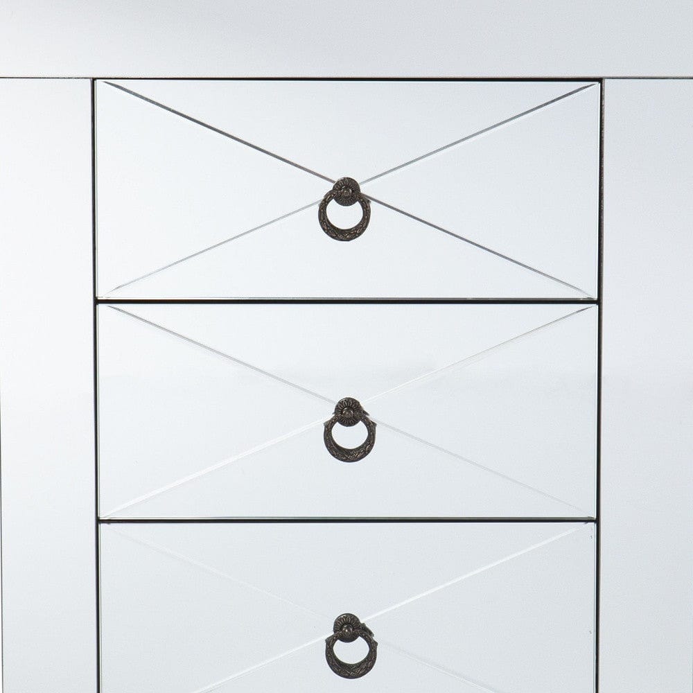 26" Silver End Table With Three Drawers - Homeroots - Flyclothing LLC
