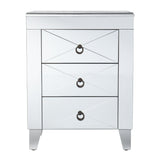 26" Silver End Table With Three Drawers - Homeroots - Flyclothing LLC