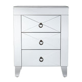26" Silver End Table With Three Drawers - Homeroots