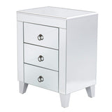 26" Silver End Table With Three Drawers - Homeroots - Flyclothing LLC