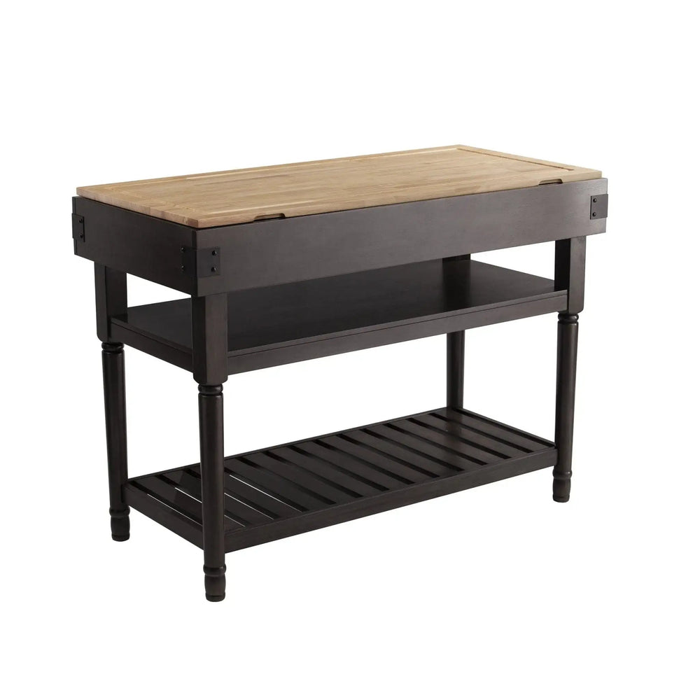 Brown and Natural 48" Kitchen Island With Storage - Homeroots - Flyclothing LLC