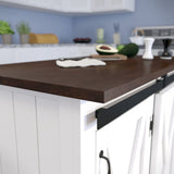 White and Brown 35" Rolling Kitchen Cart - Homeroots - Flyclothing LLC