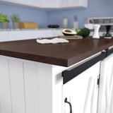 White and Brown 35" Rolling Kitchen Cart - Homeroots - Flyclothing LLC