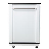 Black and White and Black 39" Rolling Kitchen Island With Storage - Homeroots - Flyclothing LLC