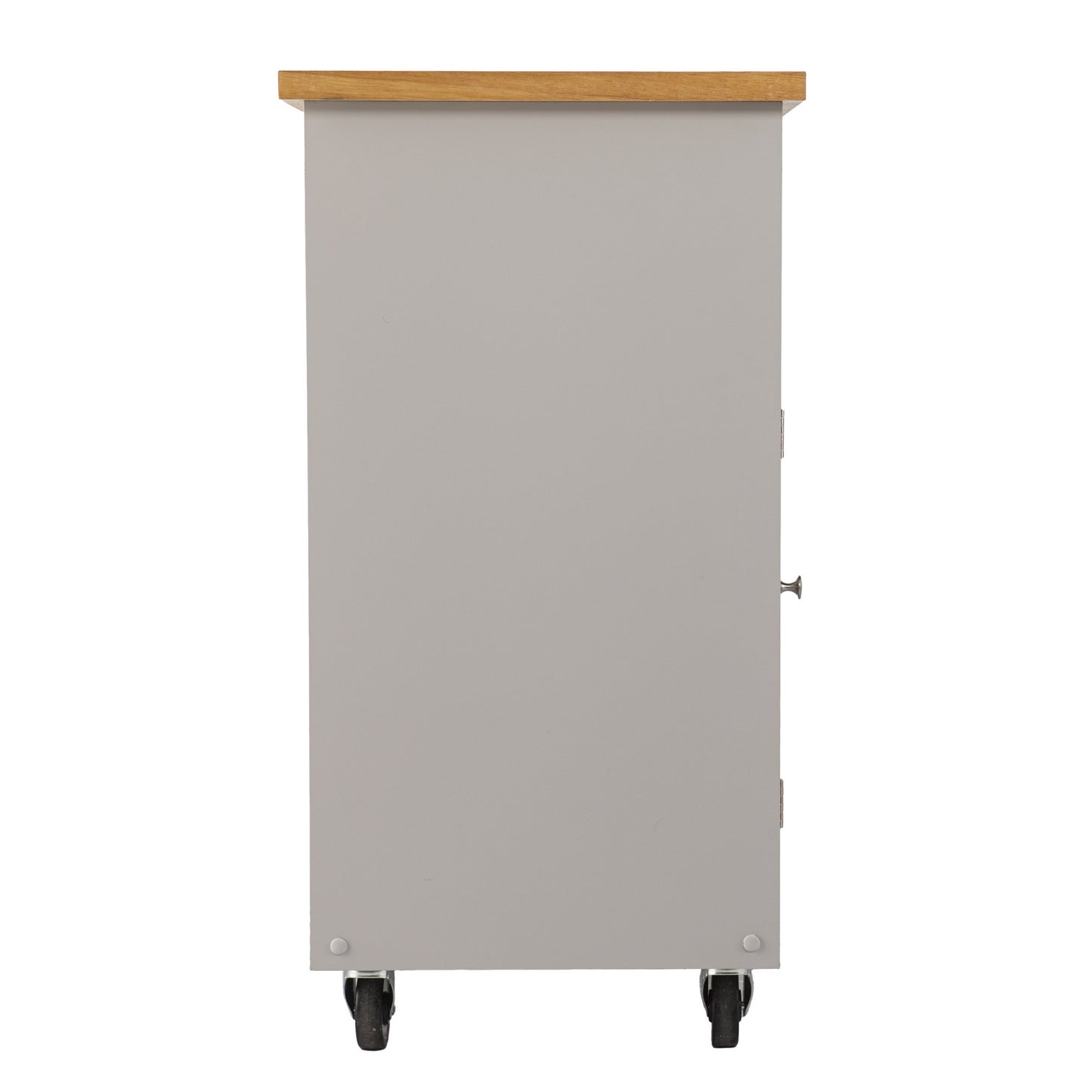 Gray and Natural 35" Rolling Kitchen Island With Storage - Homeroots - Flyclothing LLC
