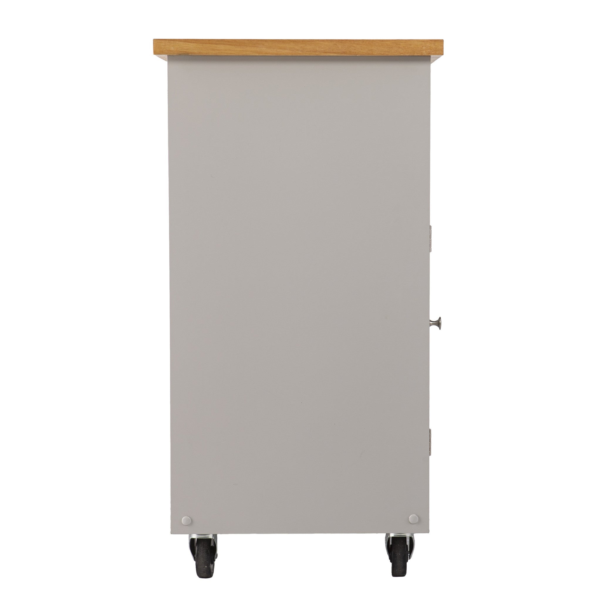 Gray and Natural 35" Rolling Kitchen Island With Storage - Homeroots - Flyclothing LLC