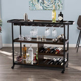 Brown Rolling Bar Cart - Homeroots - Flyclothing LLC