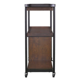 Brown Rolling Bar Cart - Homeroots