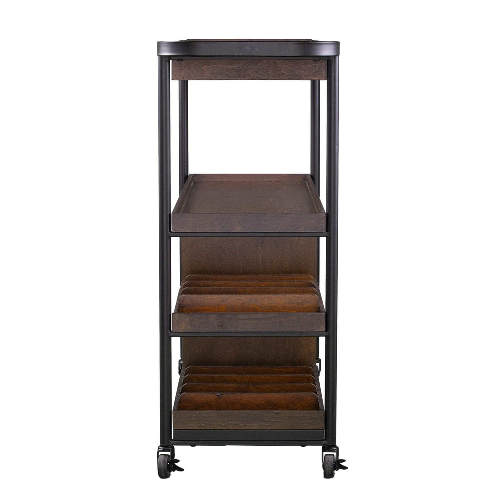 Brown Rolling Bar Cart - Homeroots - Flyclothing LLC