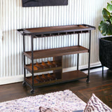 Brown Rolling Bar Cart - Homeroots
