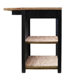 Black and Natural 44" Kitchen Island With Storage - Homeroots