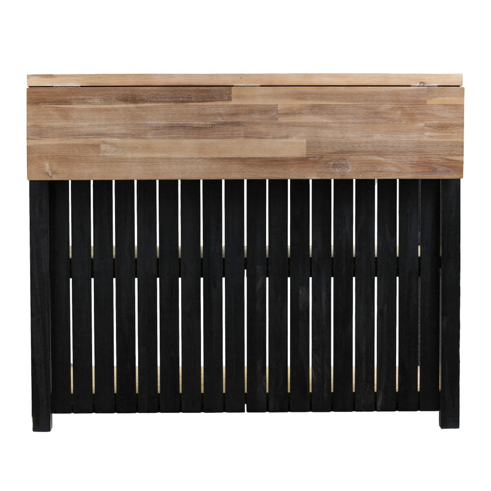 Black and Natural 44" Kitchen Island With Storage - Homeroots - Flyclothing LLC