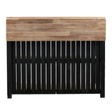 Black and Natural 44" Kitchen Island With Storage - Homeroots - Flyclothing LLC