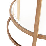 Gold and Silver Metal And Mirrored Glass Bar Cart - Homeroots