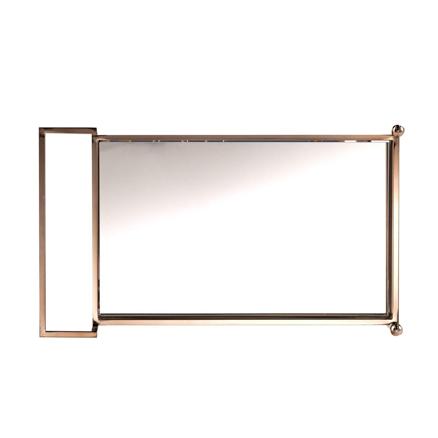 Champagne Metal And Mirrored Glass Rolling Bar Cart With Wine Storage - Homeroots - Flyclothing LLC