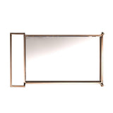 Champagne Metal And Mirrored Glass Rolling Bar Cart With Wine Storage - Homeroots - Flyclothing LLC