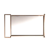 Champagne Metal And Mirrored Glass Rolling Bar Cart With Wine Storage - Homeroots - Flyclothing LLC