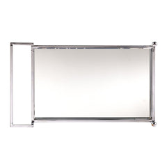 Silver Metal And Mirrored Glass Rolling Bar Cart With Wine Storage - Homeroots