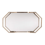 Champagne Iron And Mirrored Glass Rolling Bar Cart - Homeroots - Flyclothing LLC