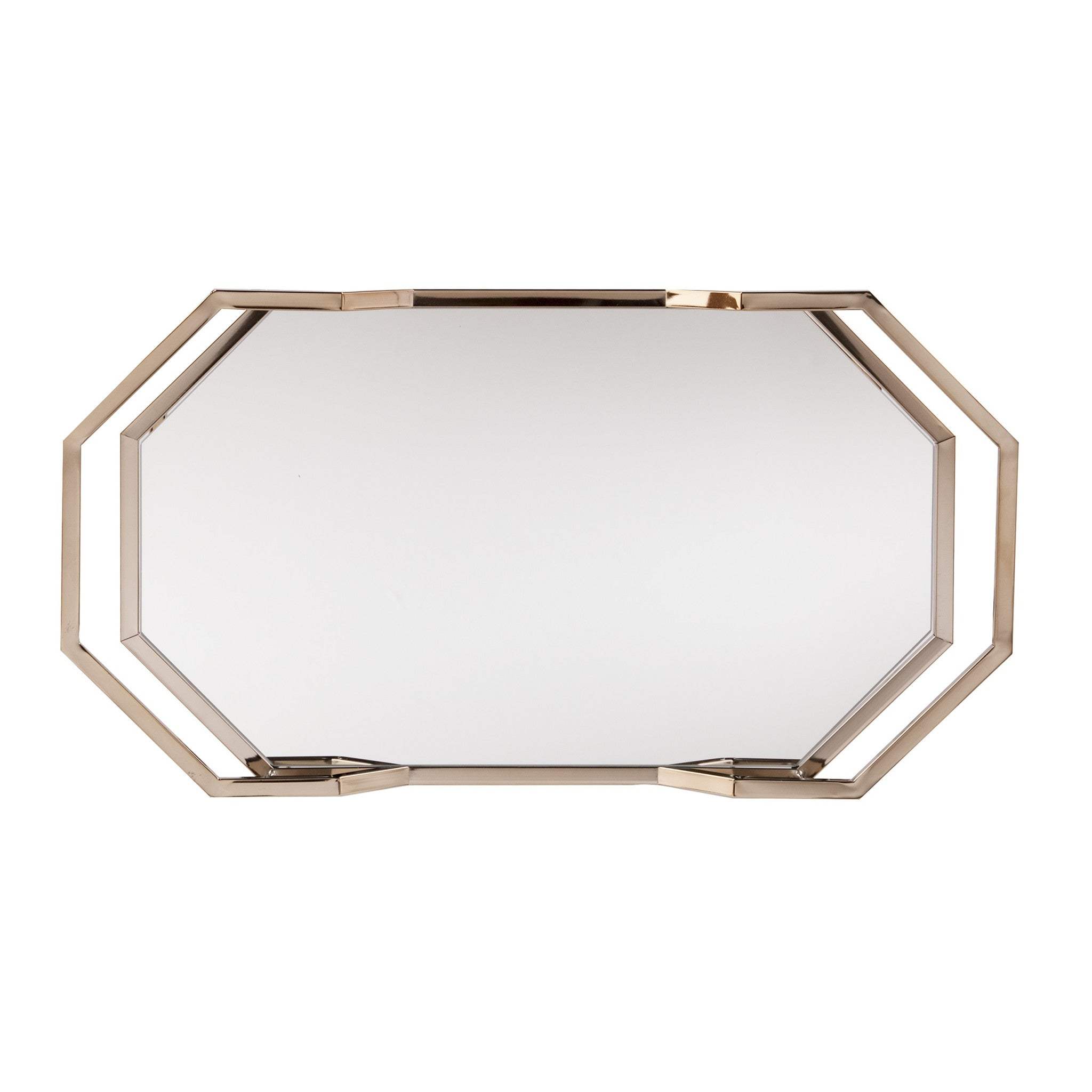 Champagne Iron And Mirrored Glass Rolling Bar Cart - Homeroots - Flyclothing LLC